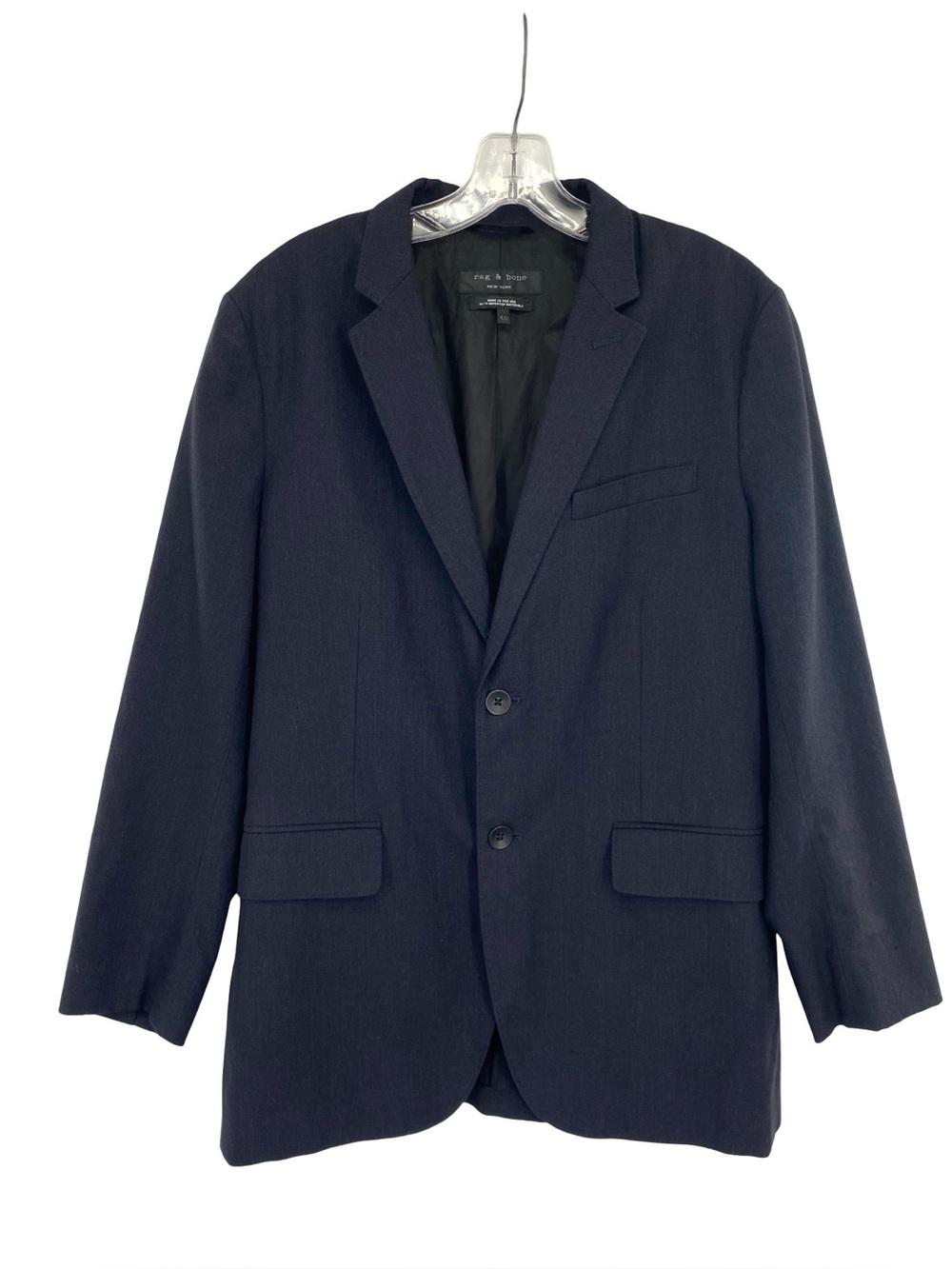 Rag & Bone Men’s Navy Blue Wool Cotton Blazer Jacket Sport Coat Size 40